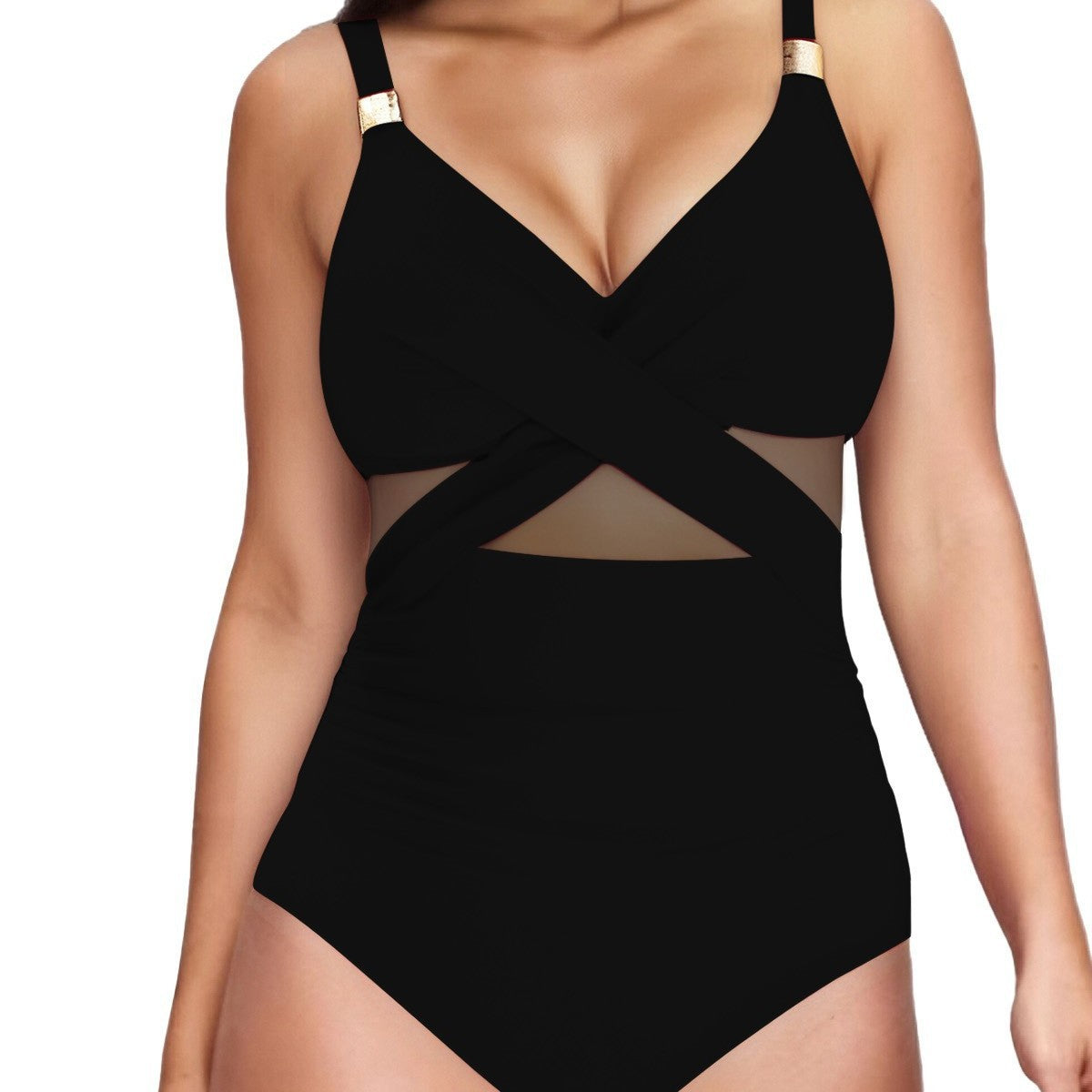 Eleganter Damen-Jumpsuit mit transparenten Einsätzen