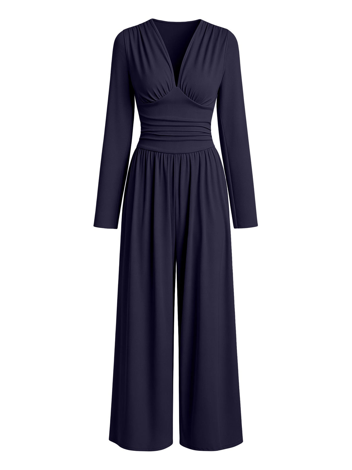 Eleganter V-Ausschnitt-Jumpsuit mit Wickeltaille