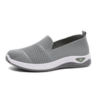 Damen Bequeme Slip-On Freizeitschuhe mit luftdurchlässigem Strickoberteil EB