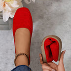 Damen Bequeme Ballerinas aus elastischem Strickmaterial mit flexibler Sohle EB