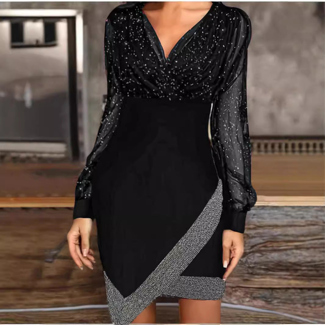 Damen Abendkleid mit Funkelnden Details und Elegantem Schnitt EB