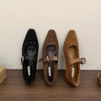 Damen Ballerinas mit modischer Schnallenapplikation und elegantem Spitzendesign EB