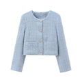 Damen Kurz Geschnittene Designer-Jacke mit Strukturiertem Stoff EB