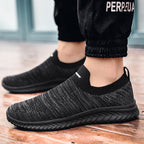 Damen Bequeme Slip-On Freizeitschuhe mit elastischem Strickoberteil EB