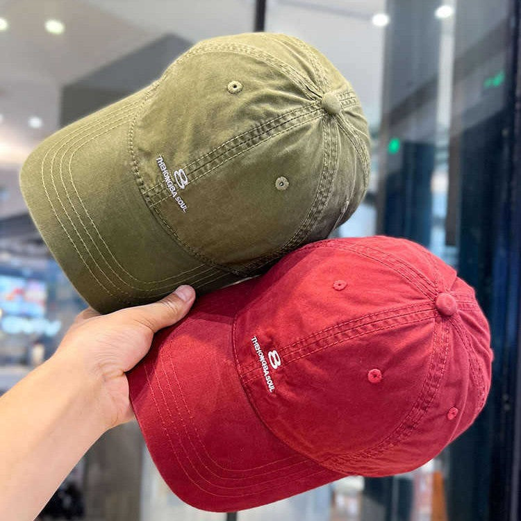 Men's Distressed Cotton Baseball Cap