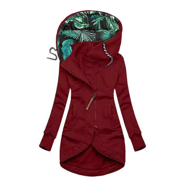 Damen Kapuzenjacke mit hohem Kragen und praktischen Eingrifftaschen EB