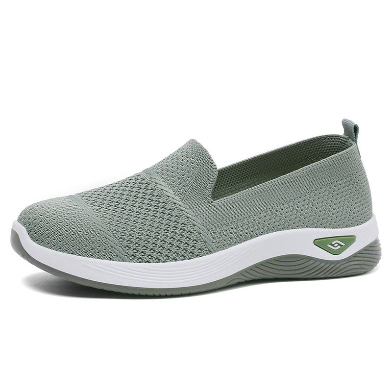 Damen Bequeme Slip-On Schuhe mit atmungsaktivem Strickdesign EB
