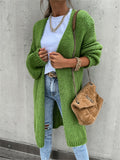 Damen Grober Strickmantel mit tiefen Taschen und modischem Schnitt EB