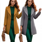 Damen eleganter und taillierter Trenchcoat mit strukturiertem Gewebe EB