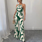Damen Overall mit weitem Bein und modernem Muster EB