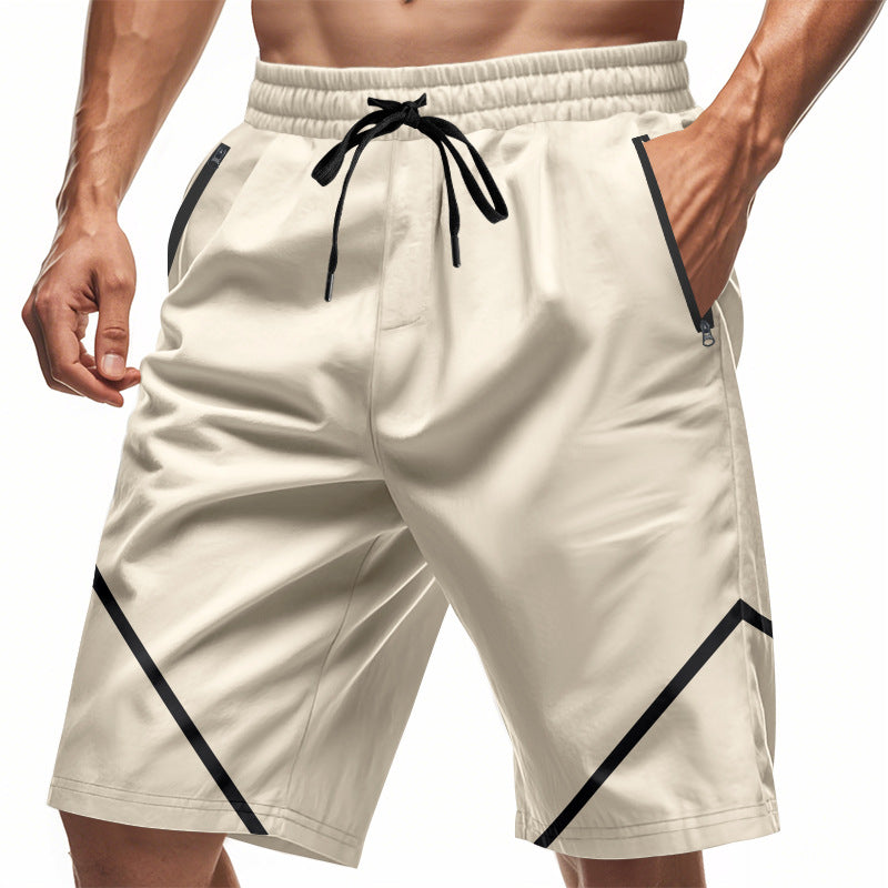 Atmungsaktive Herren-Trainingsshorts mit Reißverschlusstaschen