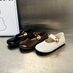 Damen Ballerinas mit elegantem Riemen und goldener Schnalle EB
