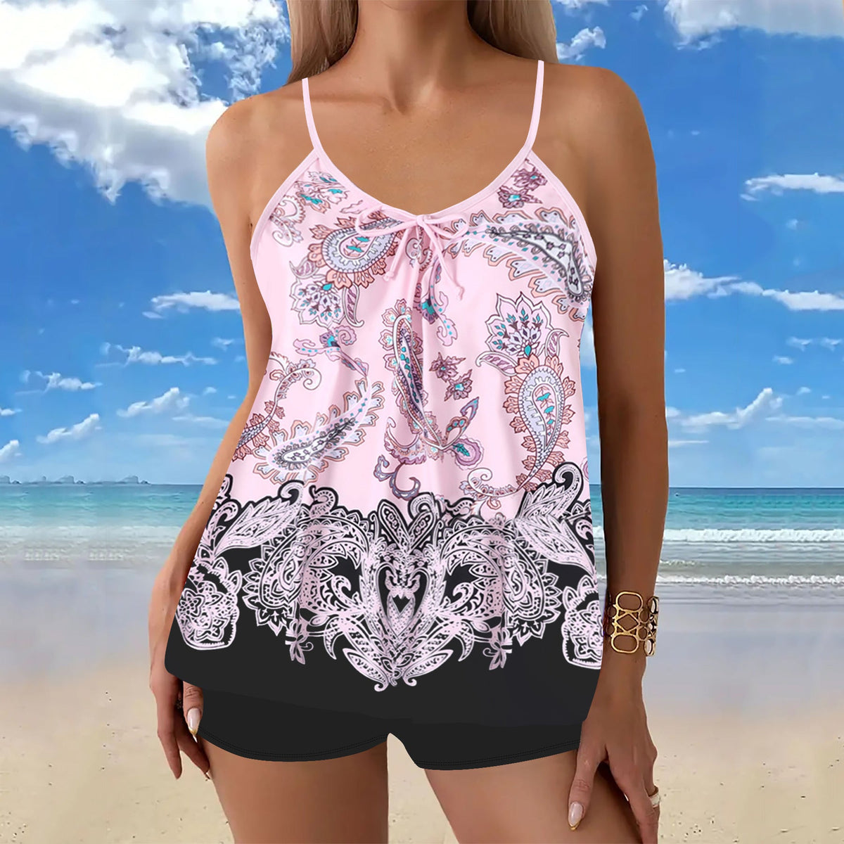 Lässiges Strand-Top mit Shorts für Damen