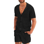 Herren-Strickset: Cardigan und Shorts