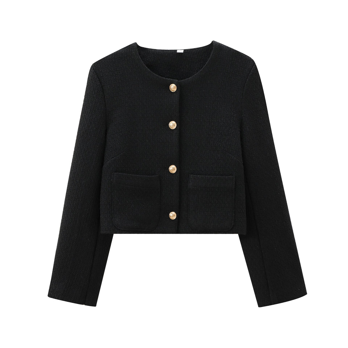 Damen Kurz Geschnittene Designer-Jacke mit Strukturiertem Stoff EB