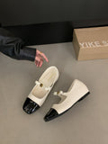Damen Ballerina-Pumps mit modischem Riemchen und eleganter Lackspitze EB