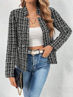 Damen Blazerjacke aus Tweed mit strukturiertem Muster EB