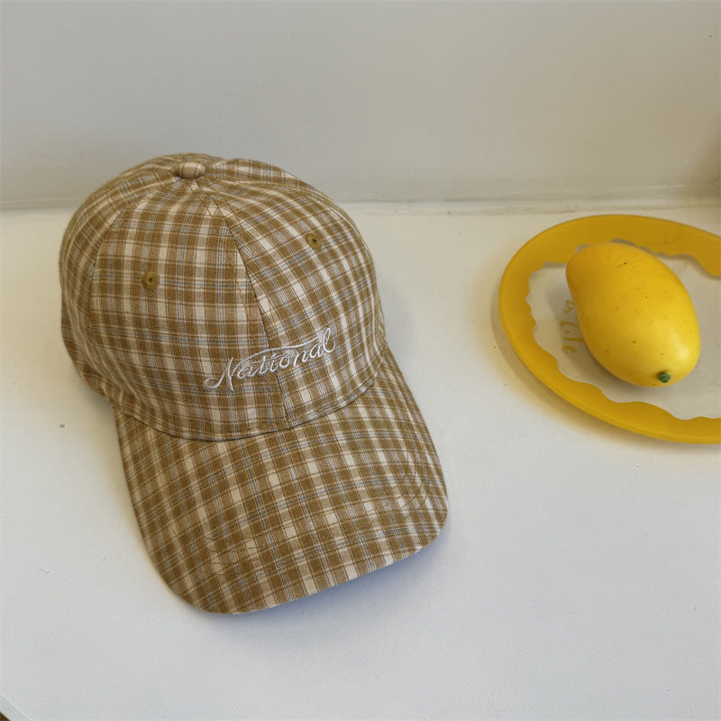 Karierte Baumwoll-Baseballcap für Herren