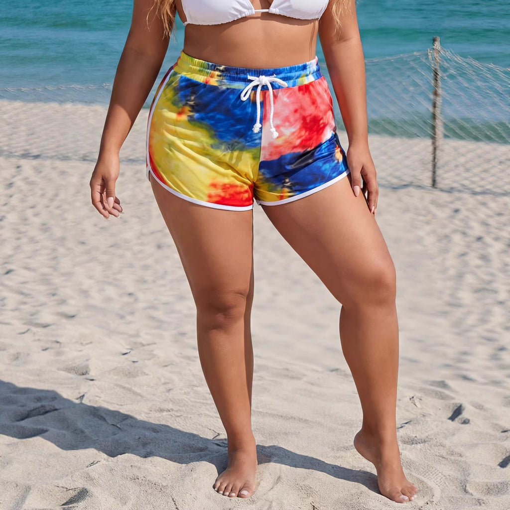 Sportliche Damen-Badeshorts mit Batikmuster