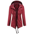 Damen nan wasserabweisender Parka mit taillenkordel und asymmetrischem Saum EB