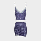 Damen Crop-Top und Minirock Set EB