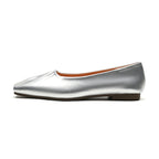 Damen Ballerinas aus hochwertigem Leder mit modischem Faltendesign EB