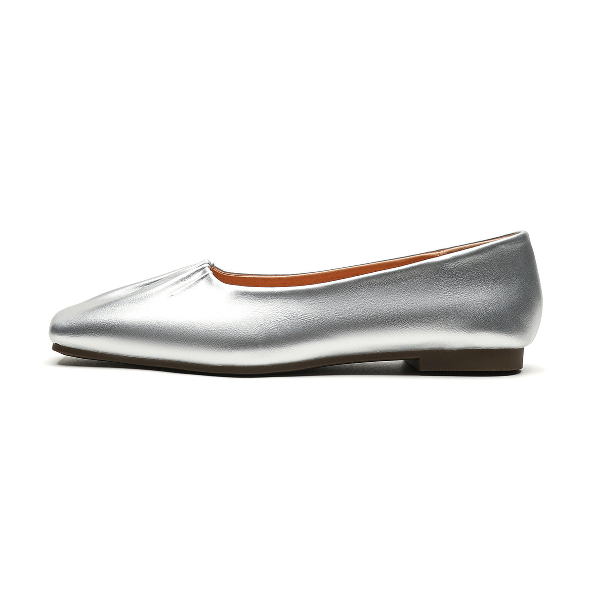 Damen Ballerinas aus hochwertigem Leder mit modischem Faltendesign EB