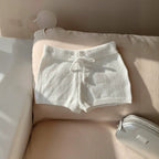 Damen weiche Strickshorts mit praktischem Kordelzug EB