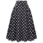 Damen Eleganter Midirock mit Polka Dots EB