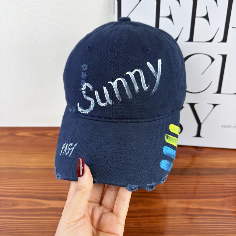 Damen-Baseballkappe mit Grafik im Used-Look