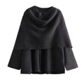 Damen asymmetrische ponchoartige Jacke aus weichem Material EB