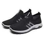 Damen Bequeme Slip-On Laufschuhe mit atmungsaktiver Strickoberfläche EB