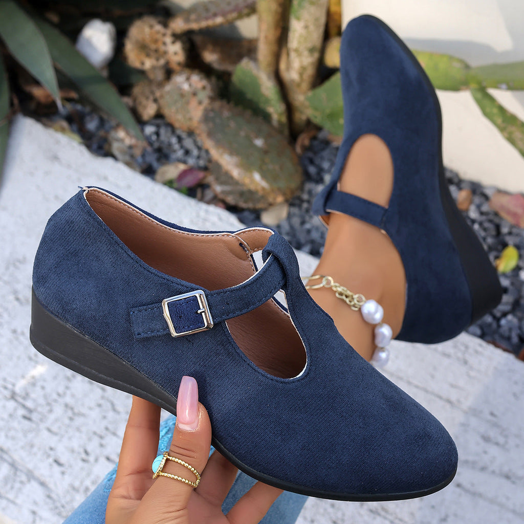 Damen bequeme Mary Jane Schuhe mit dezentem Schnallenverschluss EB