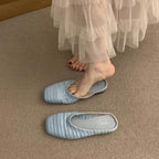 Damen luftige Sommer Slipper mit handgearbeiteter Häkelstruktur EB