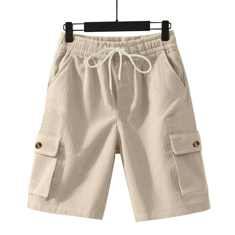 Herren-Cordshorts mit Cargo-Taschen und Kordelzug