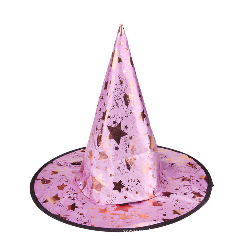 Glitzernder Hexenhut mit Sternen