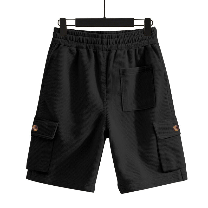 Herren-Cordshorts mit Cargo-Taschen und Kordelzug