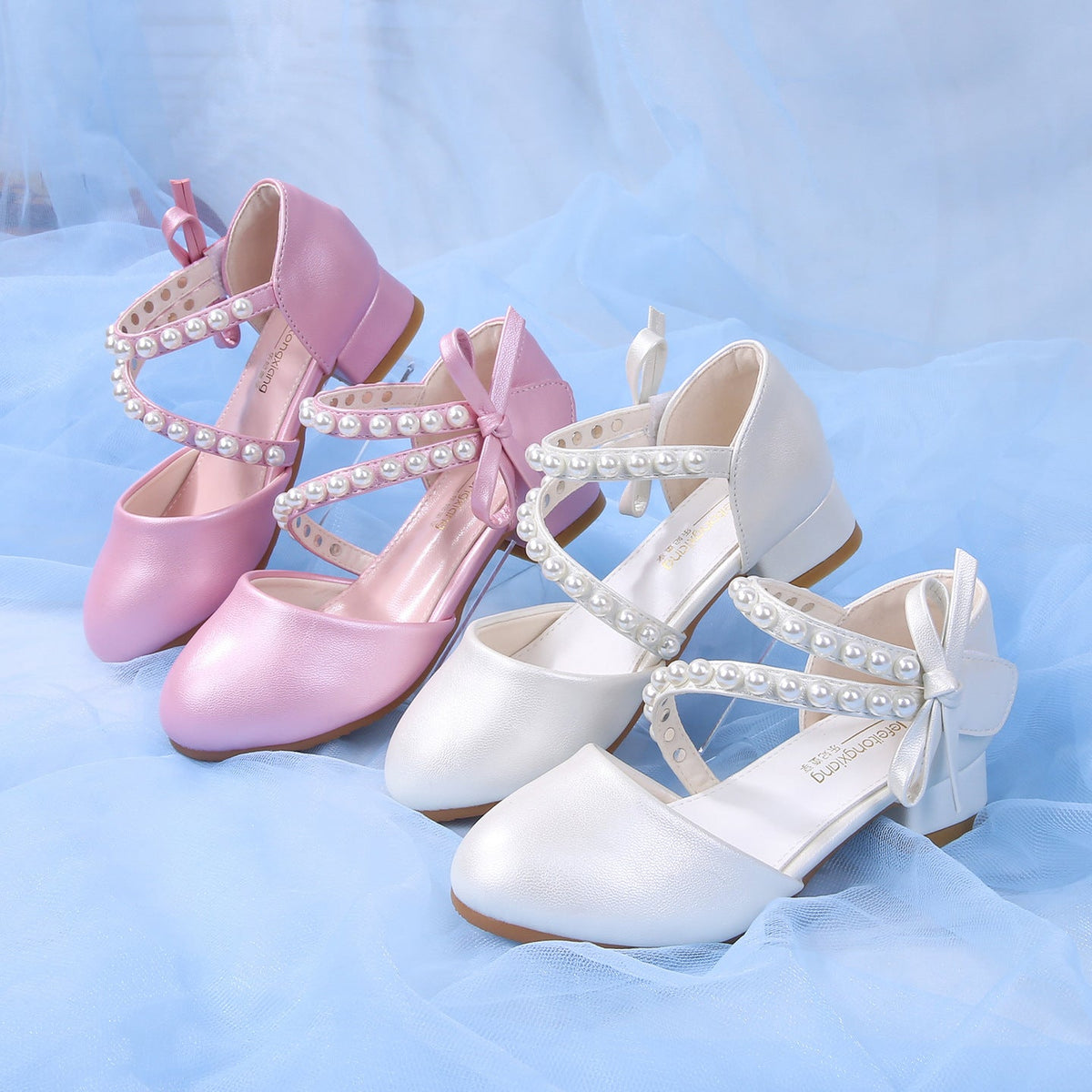 Damen elegante Ballerinas mit Perlenverzierung EB