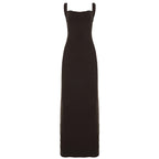 Damen Elegantes Maxikleid mit schmalem Schnitt und raffiniertem Ausschnitt EB