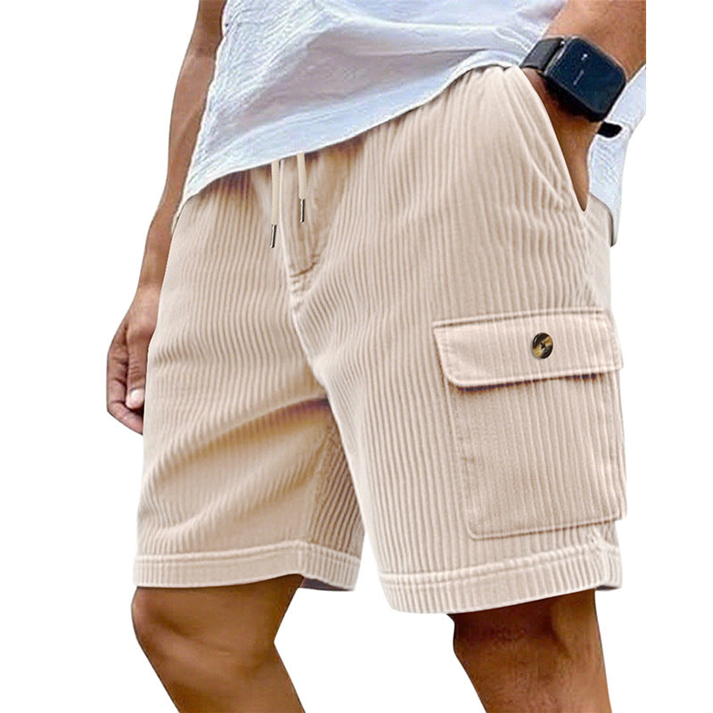 Herren-Utility-Shorts aus Cord mit elastischem Bund