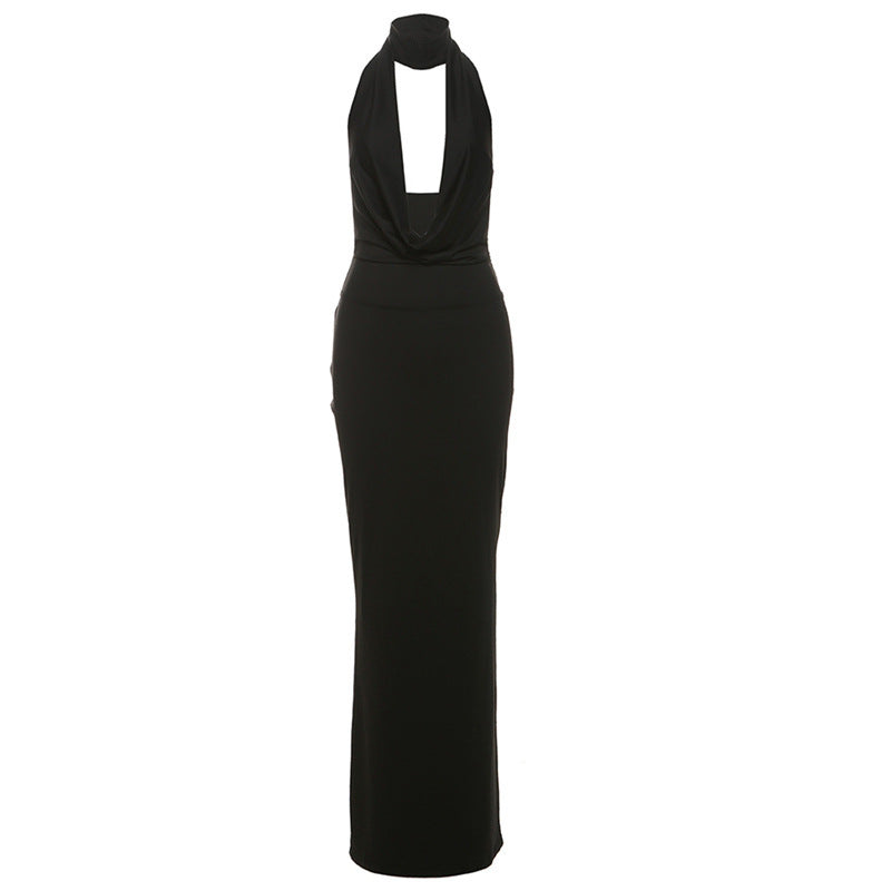 Damen Elegantes Abendkleid mit schimmerndem tiefem V-Ausschnitt und figurschmeichelnder Silhouette EB