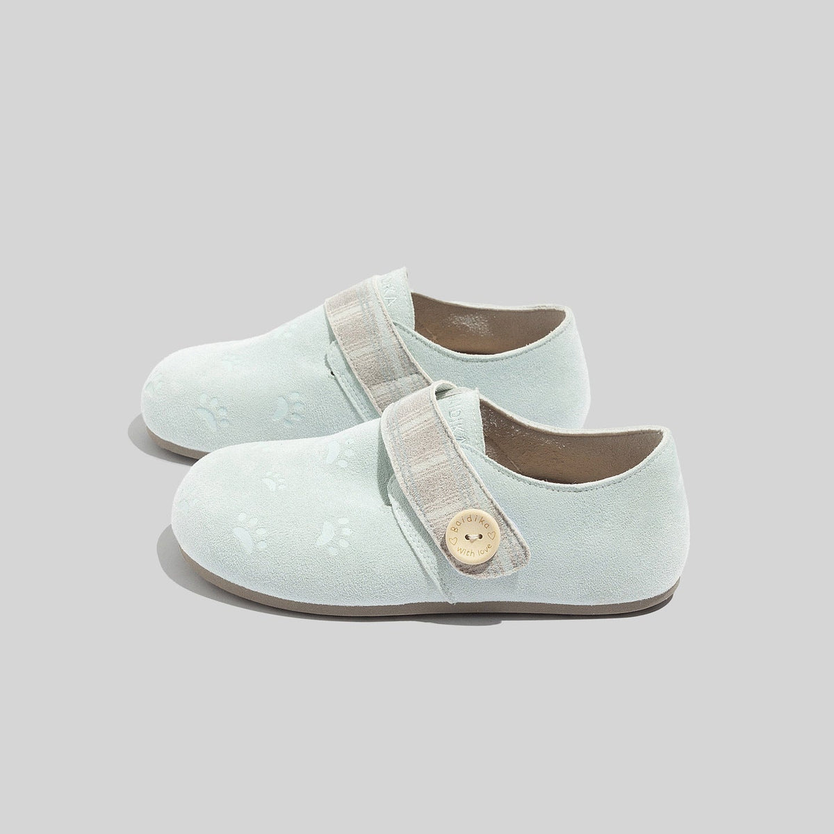 Damen Clogs mit weichem Innenfutter und dekorativem Knopfverschluss EB