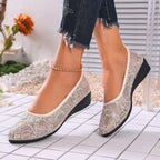 Damen Ballerinas mit filigranem Spitzenbesatz und rutschfester Sohle EB