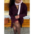 Damen Komfortabler Oversized-Mantel mit breitem Kragen EB