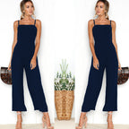 Damen Jumpsuit mit schmalen Trägern und weitem Beinschnitt EB