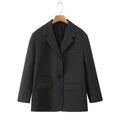 Damen Eleganter Blazer mit modernen Schnallelementen und praktischen Taschen EB