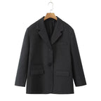 Damen Eleganter Blazer mit modernen Schnallelementen und praktischen Taschen EB