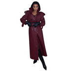 Damen Kunstleder Trenchcoat mit Oberteil und Taillengürtel EB