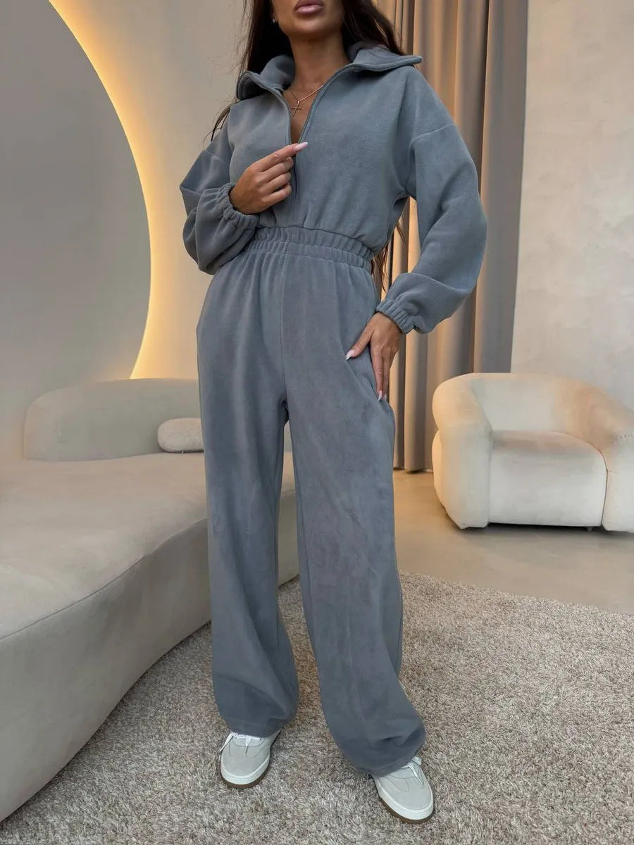 Eleganter und bequemer Damen-Fleece-Jumpsuit