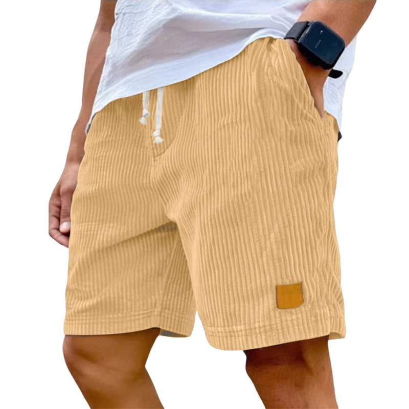 Feincord-Shorts für Herren mit elastischem Kordelzugbund